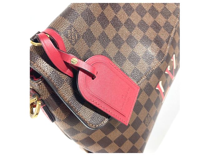 Borsa Tote Louis Vuitton Damier Bobur Scarlet Marrone Rosso Damier ebene - vista 10