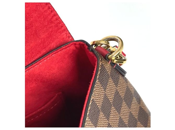 Borsa Tote Louis Vuitton Damier Bobur Scarlet Marrone Rosso Damier ebene - vista 15