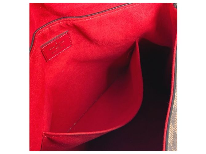 Borsa Tote Louis Vuitton Damier Bobur Scarlet Marrone Rosso Damier ebene - vista 16