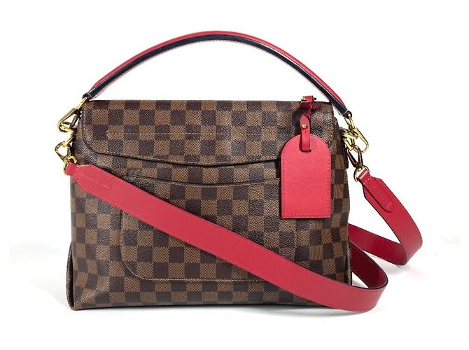 Borsa Tote Louis Vuitton Damier Bobur Scarlet Marrone Rosso Damier ebene - vista 2