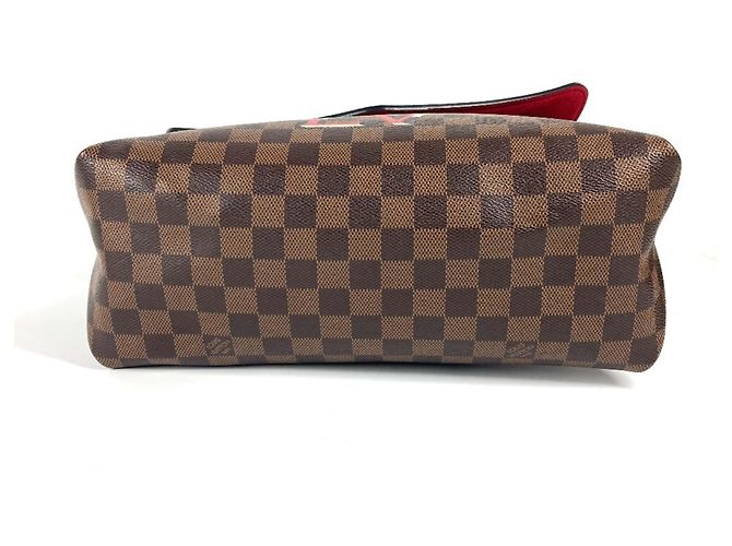 Borsa Tote Louis Vuitton Damier Bobur Scarlet Marrone Rosso Damier ebene - vista 6