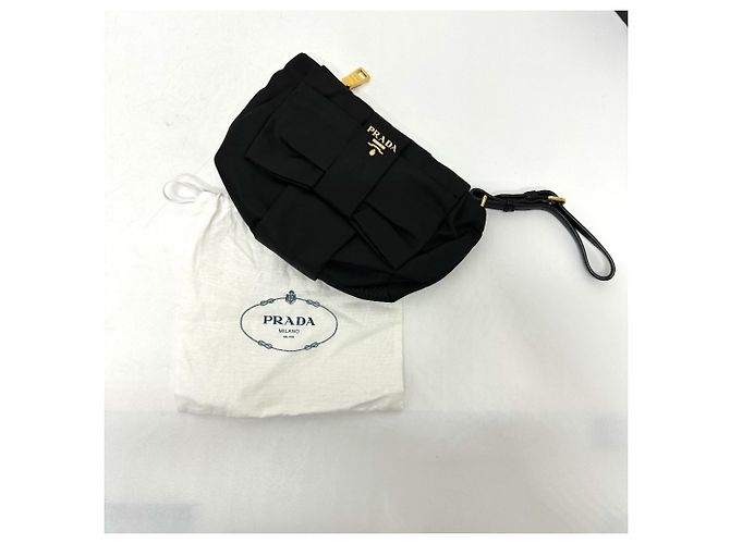 Ribbon Pochette con tracolla in nastro logo Prada 1N1422 Nero - vista 12