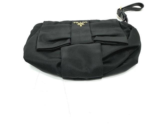 Ribbon Pochette con tracolla in nastro logo Prada 1N1422 Nero - vista 3