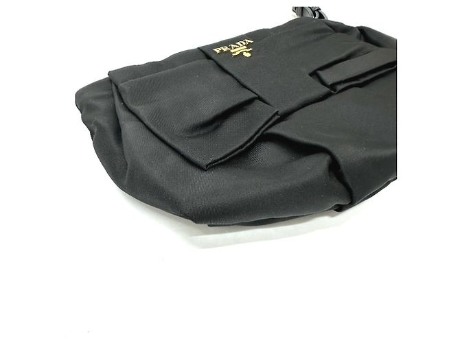 Ribbon Pochette con tracolla in nastro logo Prada 1N1422 Nero - vista 5