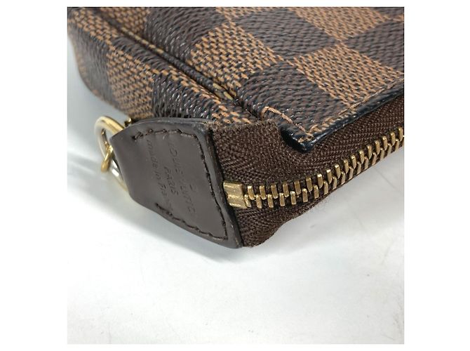 Borsa Accessorio Mini Pochette Damier T&B Louis Vuitton Marrone Rosso Damier ebene - vista 10