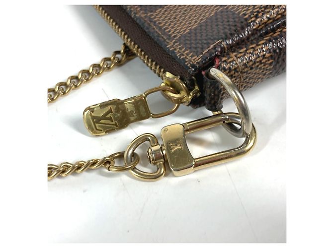Borsa Accessorio Mini Pochette Damier T&B Louis Vuitton Marrone Rosso Damier ebene - vista 8