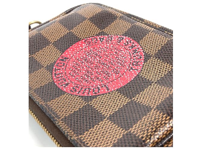 Borsa Accessorio Mini Pochette Damier T&B Louis Vuitton Marrone Rosso Damier ebene - vista 9