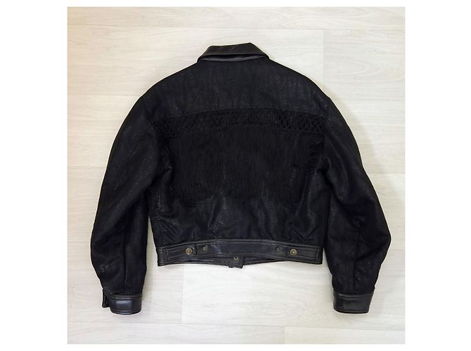 Moschino vintage giubbotto con frange anni '80 Nero - vista 2