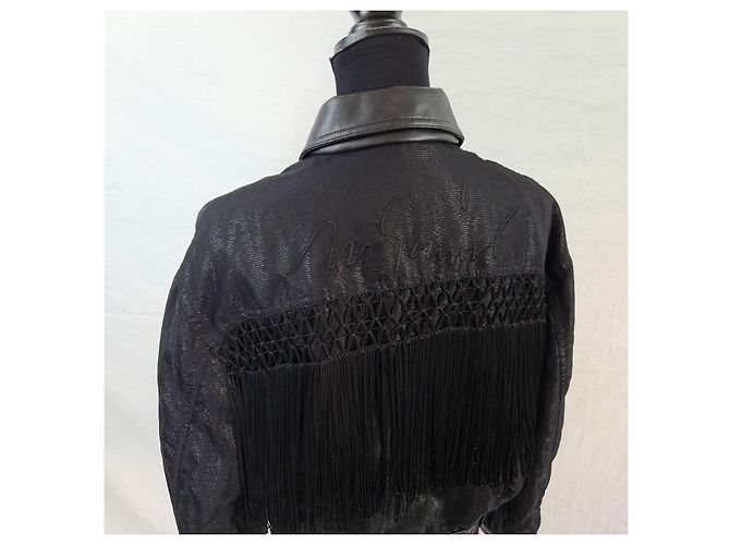 Moschino vintage giubbotto con frange anni '80 Nero - vista 8