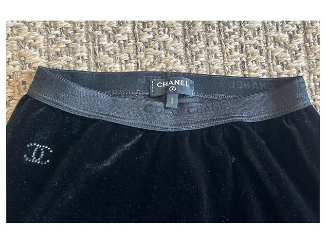 Chanel Samtleggings Schwarz - Ansicht 2