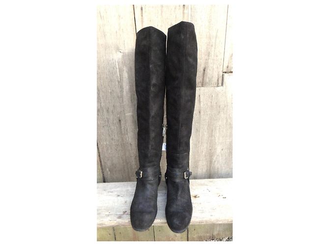 Botas Altas Dior Negras de Nubuck Negro - vista 4