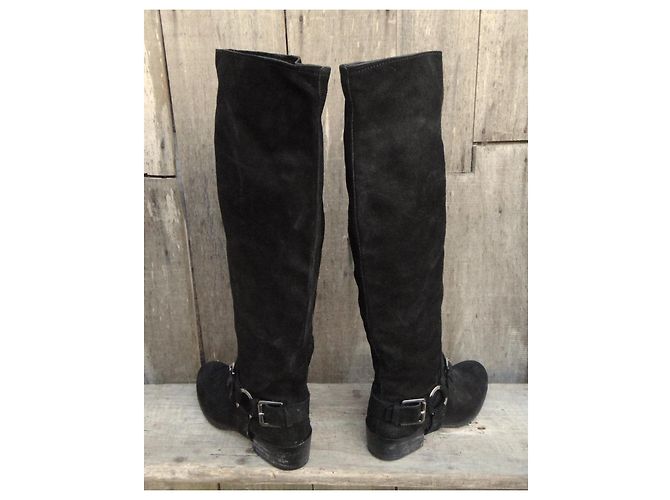 Botas Altas Dior Negras de Nubuck Negro - vista 5