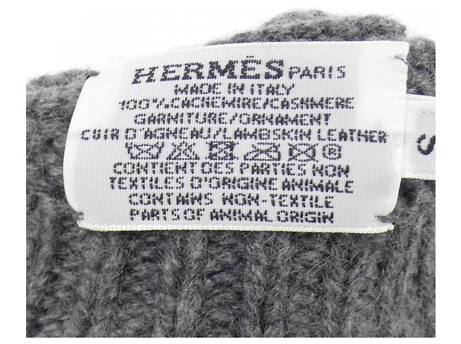 Hermès Guanti caldi in cashmere Hermes Marrone - vista 3