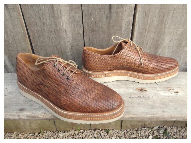 Scarpe derby Colisee De Sacha in pelle intrecciata marrone - vista 2