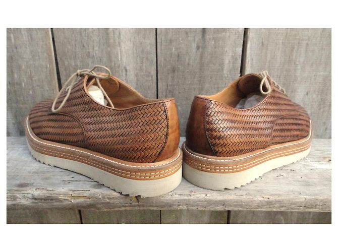 Scarpe derby Colisee De Sacha in pelle intrecciata marrone - vista 5