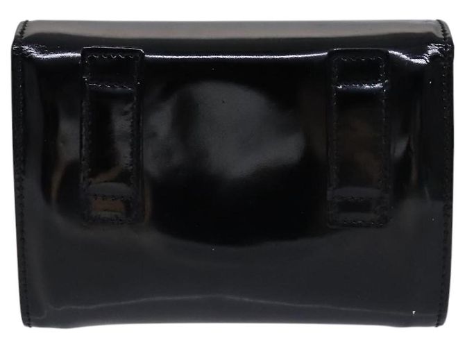 Borsa a spalla Vala Chain di Salvatore Ferragamo in smalto nero e oro Auth hk2388 D'oro - vista 2