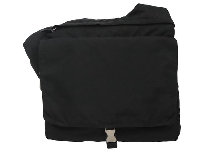 PRADA Schultertasche Nylon Schwarz Auth ep7984 - Ansicht 13