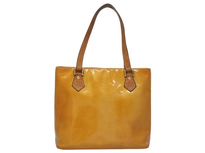 LOUIS VUITTON Monogram Vernis Borsa a Mano Houston Gialla M91121 LV Auth BA994 Giallo - vista 13