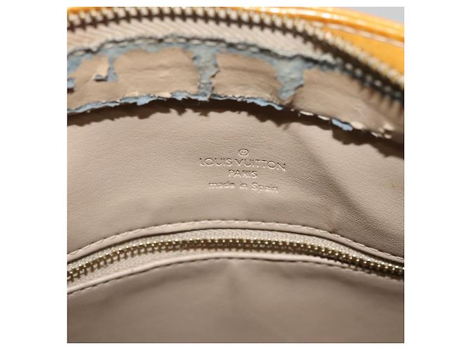 LOUIS VUITTON Monogram Vernis Borsa a Mano Houston Gialla M91121 LV Auth BA994 Giallo - vista 19