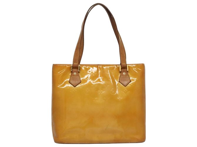 LOUIS VUITTON Monogram Vernis Borsa a Mano Houston Gialla M91121 LV Auth BA994 Giallo - vista 2