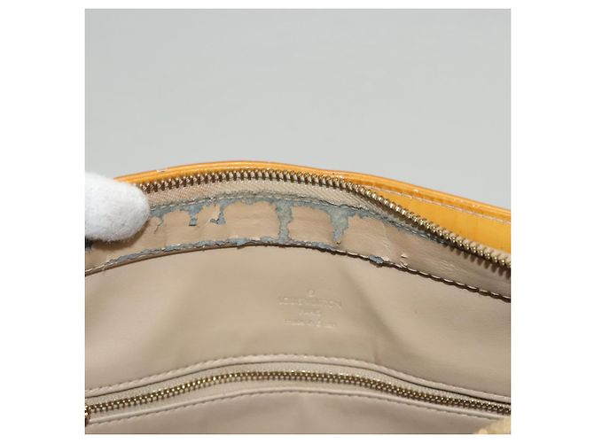 LOUIS VUITTON Monogram Vernis Borsa a Mano Houston Gialla M91121 LV Auth BA994 Giallo - vista 20