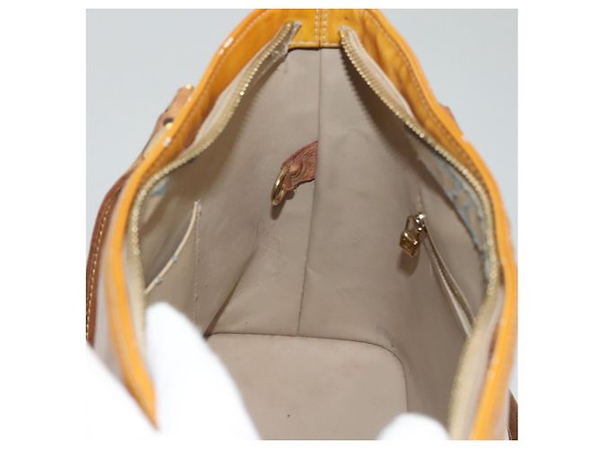 LOUIS VUITTON Monogram Vernis Borsa a Mano Houston Gialla M91121 LV Auth BA994 Giallo - vista 23