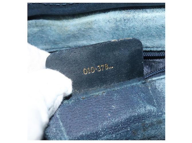GUCCI GG Supreme Sherry Line Borsa a Spalla PVC Blu Navy Oro Rosso 010 378 Auth MY222 - vista 12