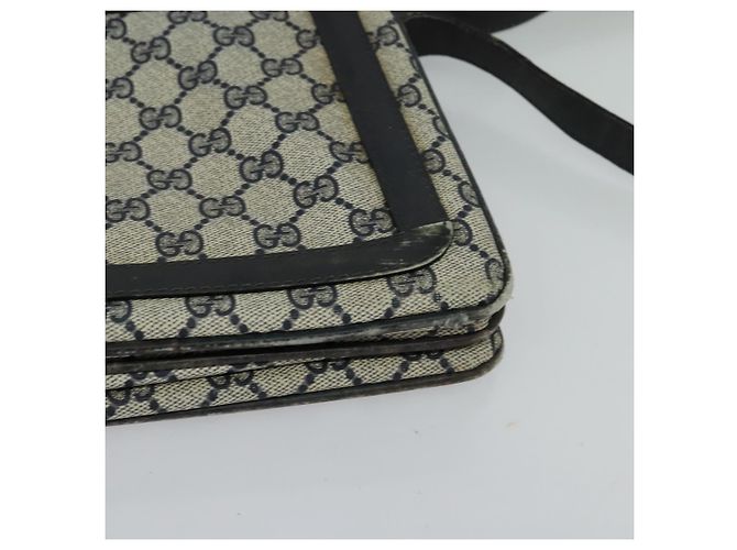 GUCCI GG Supreme Sherry Line Borsa a Spalla PVC Blu Navy Oro Rosso 010 378 Auth MY222 - vista 15