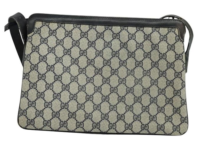 GUCCI GG Supreme Sherry Line Borsa a Spalla PVC Blu Navy Oro Rosso 010 378 Auth MY222 - vista 2