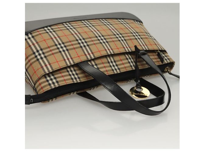 Autre Marque Burberrys Nova Check Handtasche aus Canvas Beige Auth sw208 - Ansicht 6