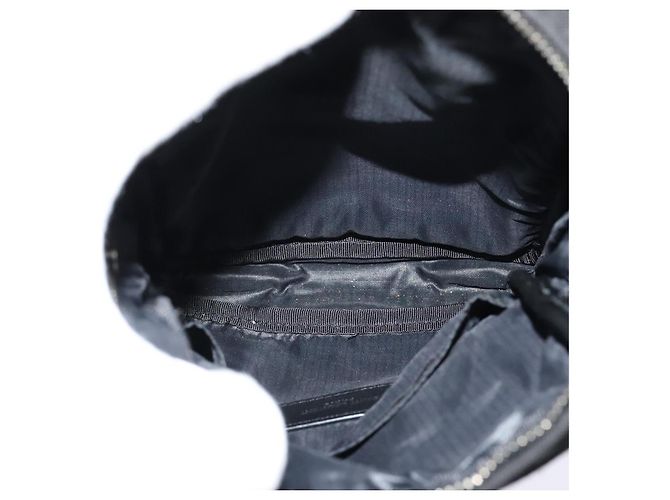 Borsa a spalla in tela nera Auth BA873 di SAINT LAURENT Nero - vista 10