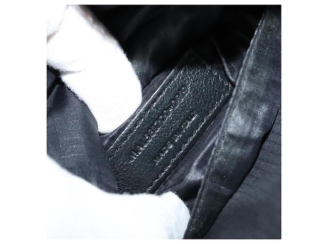 Borsa a spalla in tela nera Auth BA873 di SAINT LAURENT Nero - vista 12