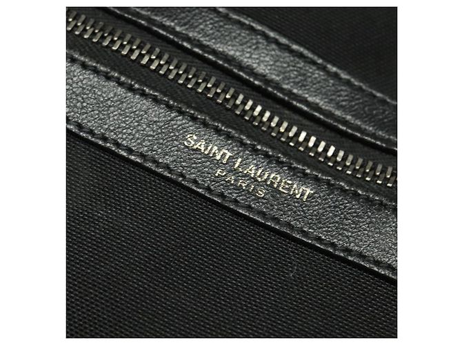 Borsa a spalla in tela nera Auth BA873 di SAINT LAURENT Nero - vista 17