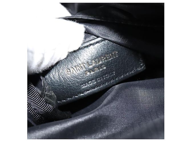 Borsa a spalla in tela nera Auth BA873 di SAINT LAURENT Nero - vista 18