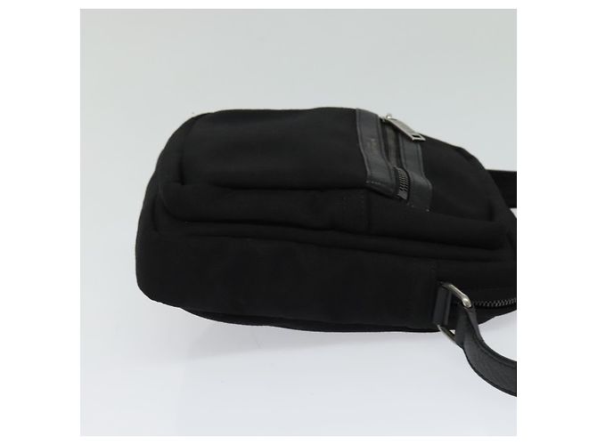 Borsa a spalla in tela nera Auth BA873 di SAINT LAURENT Nero - vista 4