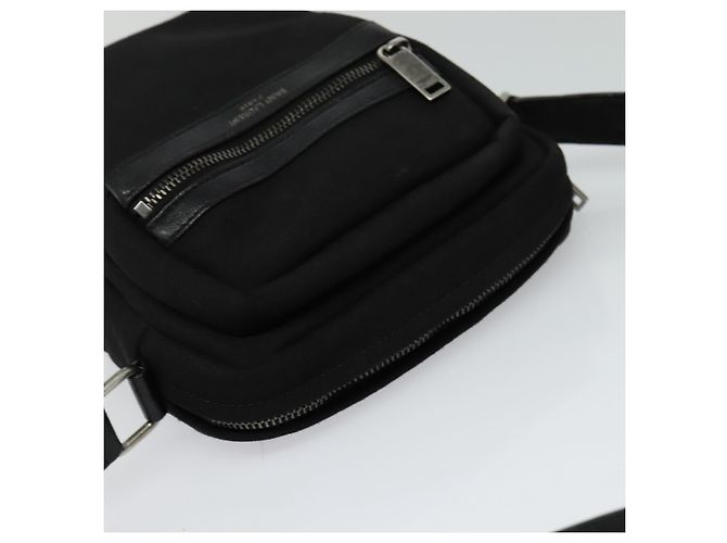 Borsa a spalla in tela nera Auth BA873 di SAINT LAURENT Nero - vista 6