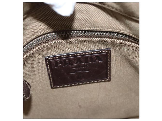 Borsa a spalla PRADA in tela beige Auth hk2410 - vista 18