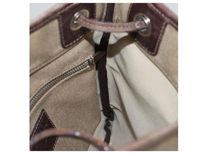Borsa a spalla PRADA in tela beige Auth hk2410 - vista 19