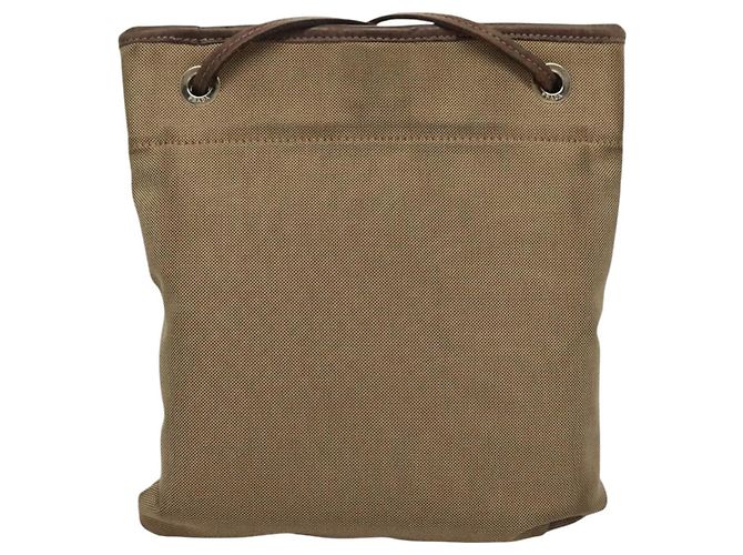 Borsa a spalla PRADA in tela beige Auth hk2410 - vista 2