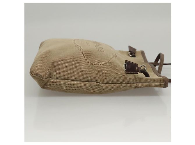 Borsa a spalla PRADA in tela beige Auth hk2410 - vista 3