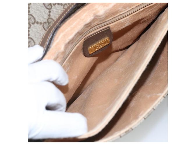 Bolsa de Ombro GUCCI GG Supreme PVC Bege 004 904 0671 Auth BA927 - vista 10