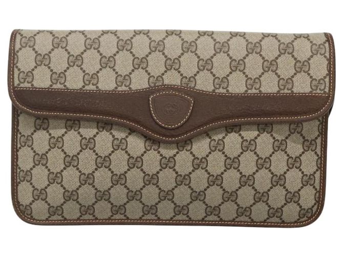 Bolsa de Ombro GUCCI GG Supreme PVC Bege 004 904 0671 Auth BA927 - vista 13