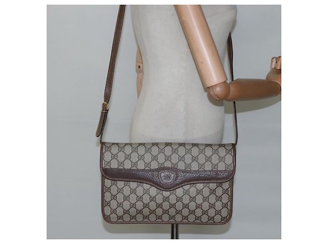 Bolsa de Ombro GUCCI GG Supreme PVC Bege 004 904 0671 Auth BA927 - vista 23