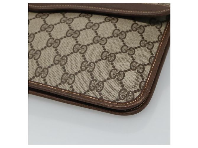 Bolsa de Ombro GUCCI GG Supreme PVC Bege 004 904 0671 Auth BA927 - vista 9