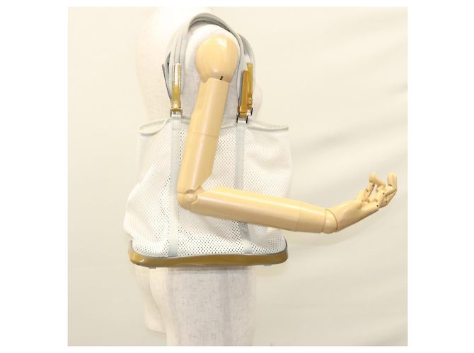 PRADA Shoulder Bag Nylon White Silver Auth hk2408 Silvery - view 27