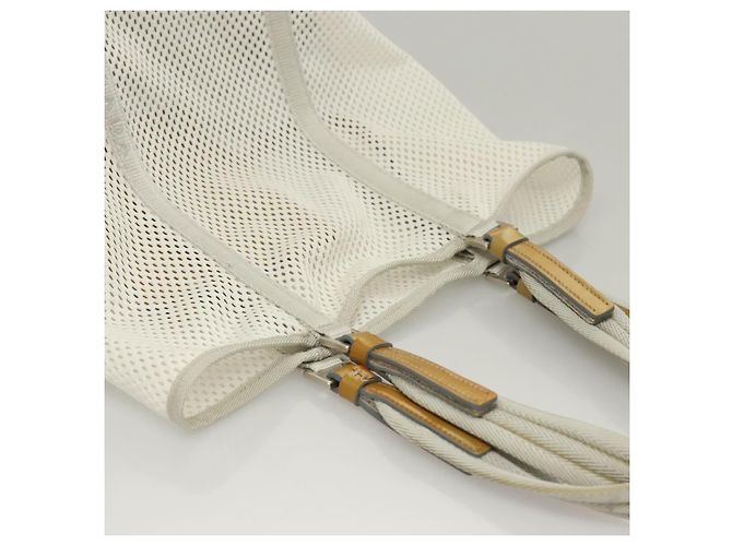 PRADA Shoulder Bag Nylon White Silver Auth hk2408 Silvery - view 7