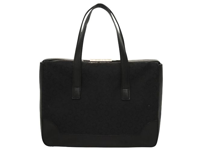 Céline Borsa a mano in tela Macadam Celine C nera Auth sw212 Nero - vista 13