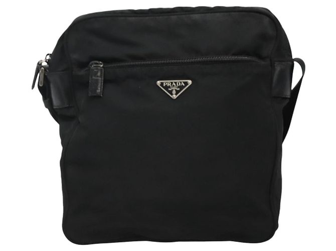 Borsa a Spalla PRADA in Nylon Nero Auth 106791 - vista 13