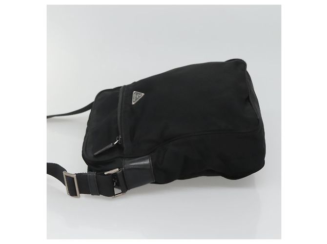 Borsa a Spalla PRADA in Nylon Nero Auth 106791 - vista 4
