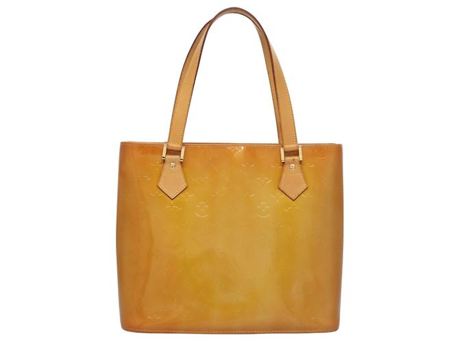 LOUIS VUITTON Monogram Vernis Bolsa de Mano Houston Amarillo M91121 LV Auth BA914 - vista 13